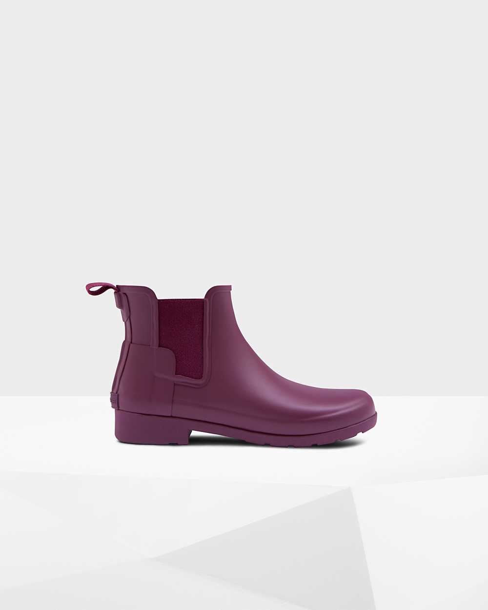 Womens Hunter Refined Slim Fit Chelsea Boots Purple | DECLBM-984